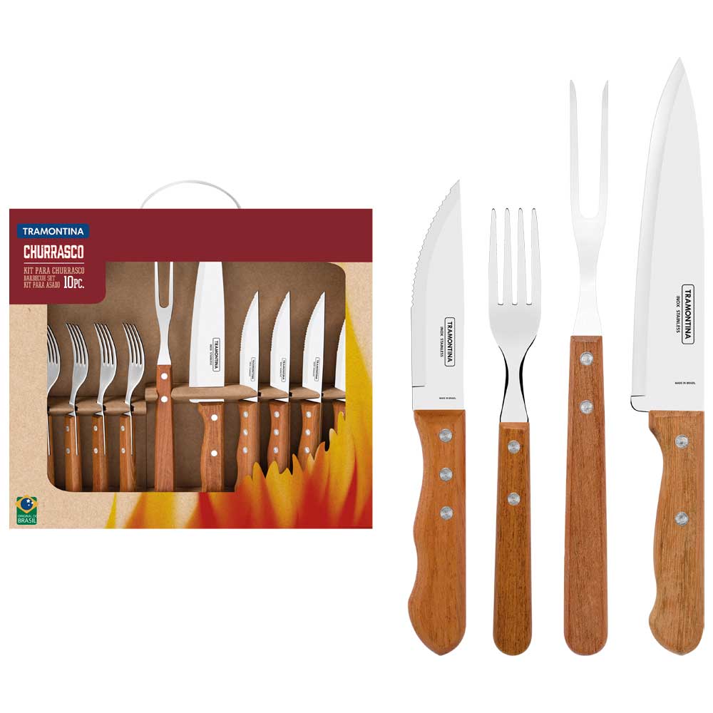 JUEGO PARA ASADO TRAMONTINA CHURRASCO