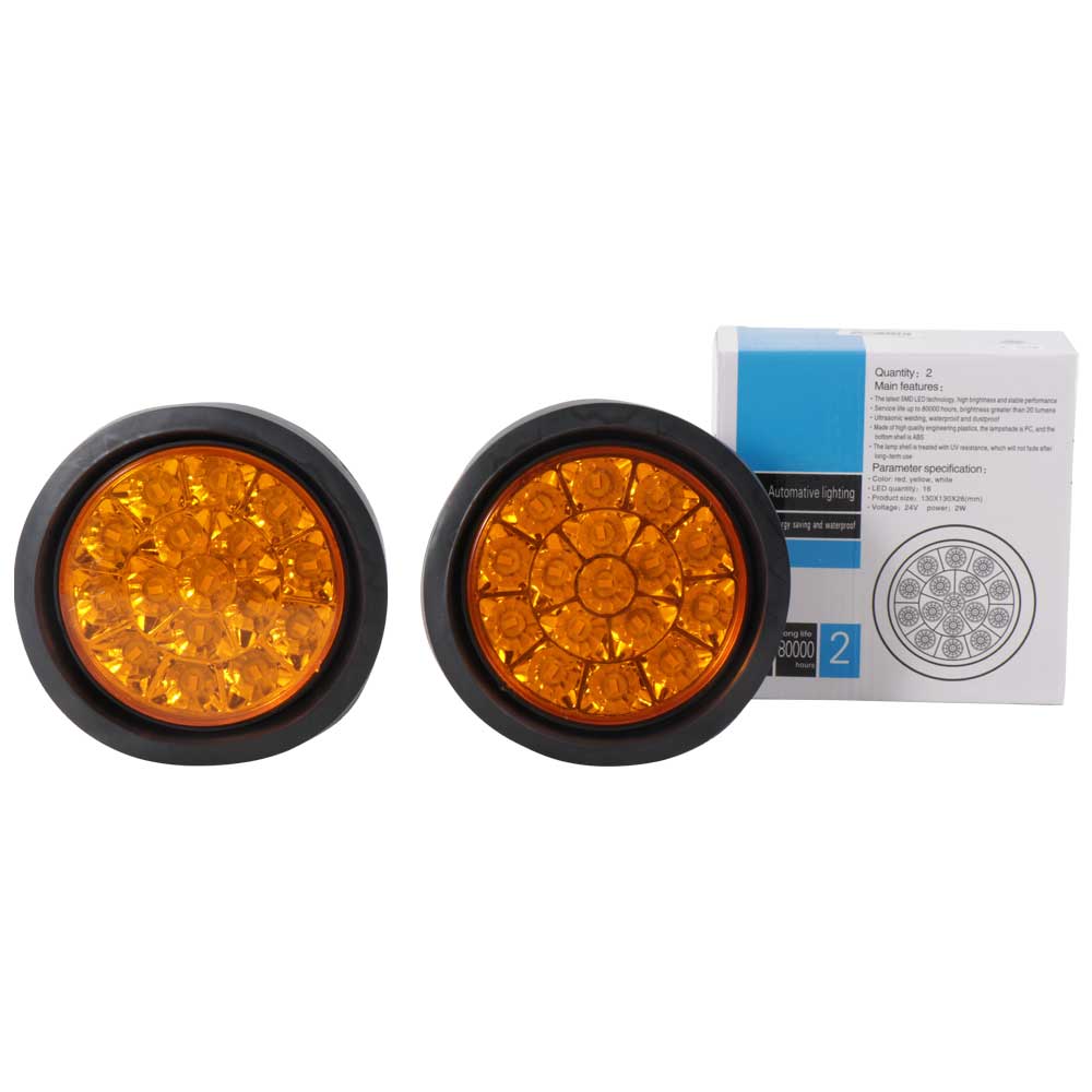 FARO REDONDO 13CM 19LED 12/24V AMBAR PAR
