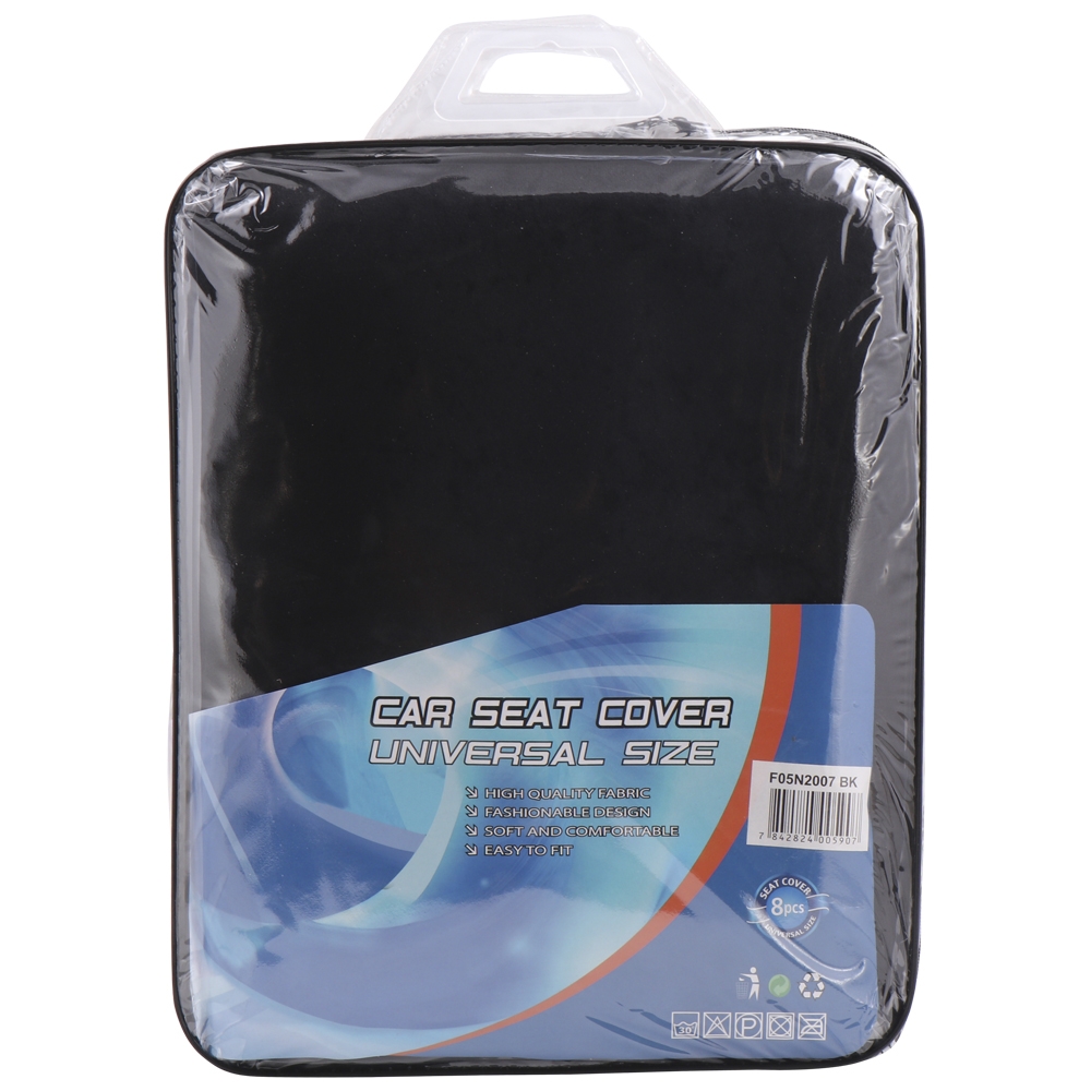 CUBRE ASIENTO 8 PZS COLOR NEGRO